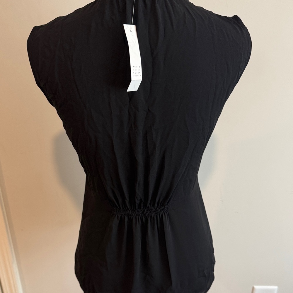 White House Black Market Black Sleeveless Blouse - Picture 3 of 4